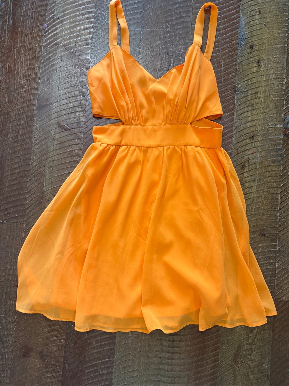 ASOS Orange Chiffon Spaghetti-Strap Party Dress